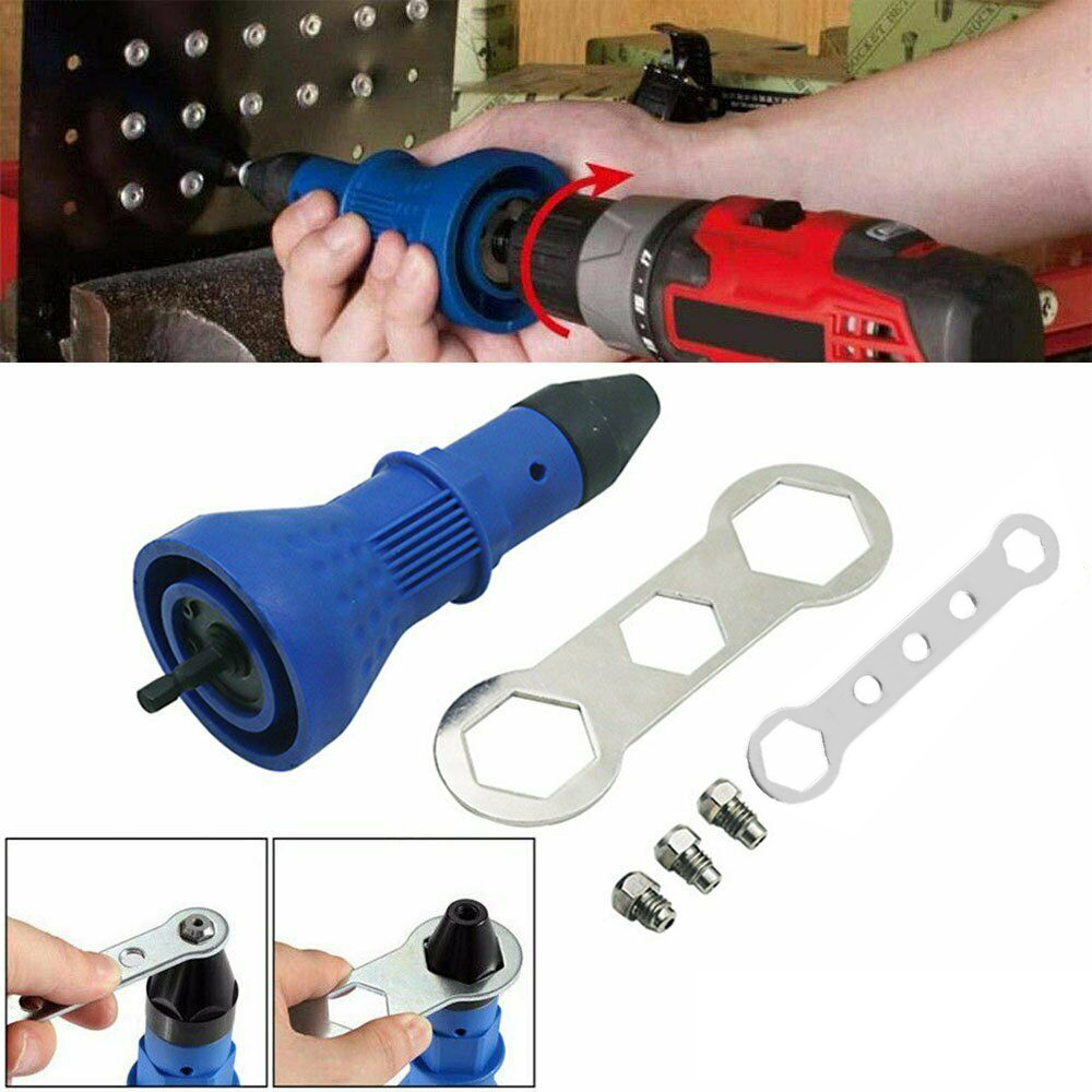 Electric Insert Rivet Nut Gun Adapter Cordless Riveting Power Drill Tool Kits 