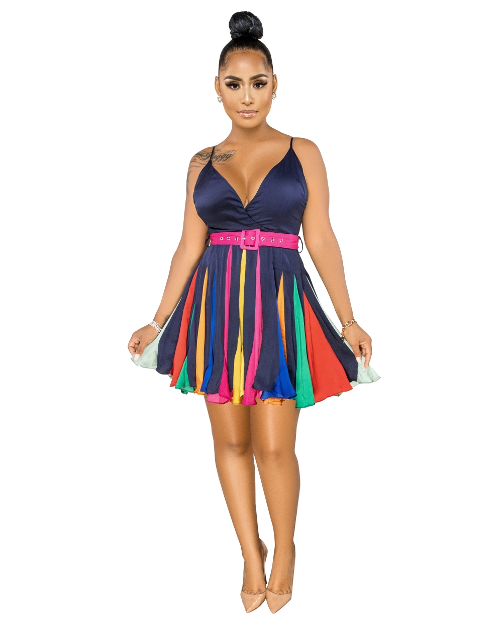 colorful skater dress