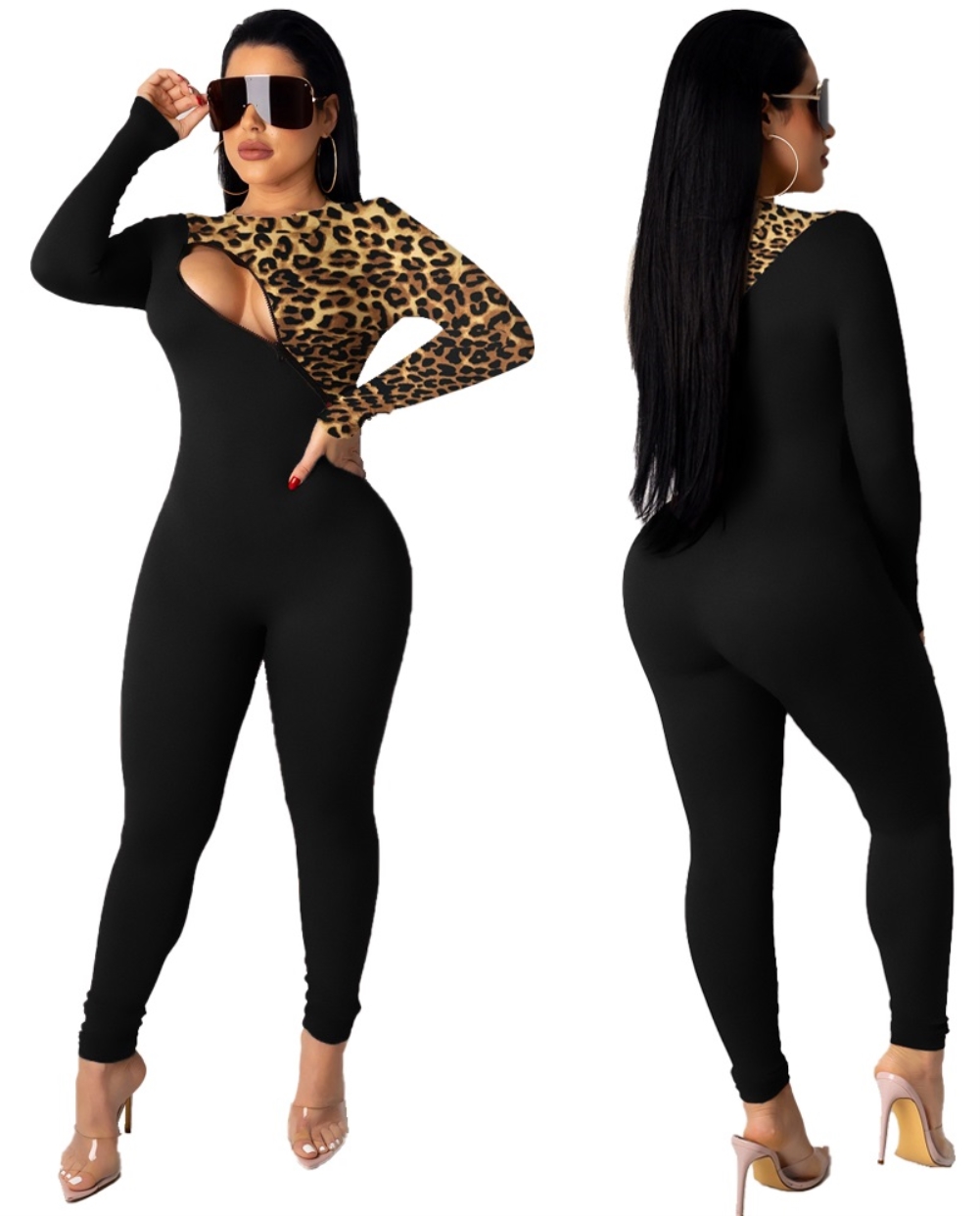 black bodycon jumpsuit