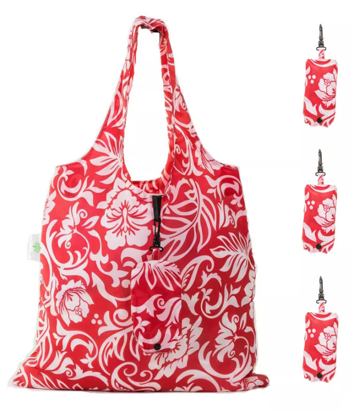 HOLYLUCK Reusable Grocery Bags,Heavy Duty Foldable Shopping Tote Bag, Holds Up To 42 lbs,DHL free shipping to USA-Peony