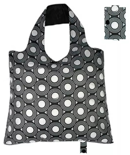 Recycled Polyester Foldable Shopping Tote Bag Grocery Supermarket Bag