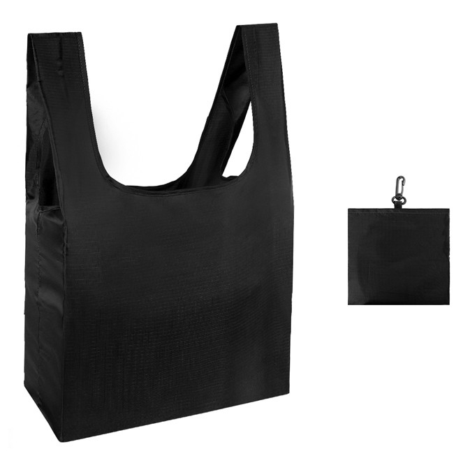 Free shipping Grocery Bags Reusable Foldable 5 Pack Shopping Bags Ripstop Polyester Reusable Shopping Bags,Washable, Durable and Lightweight - black