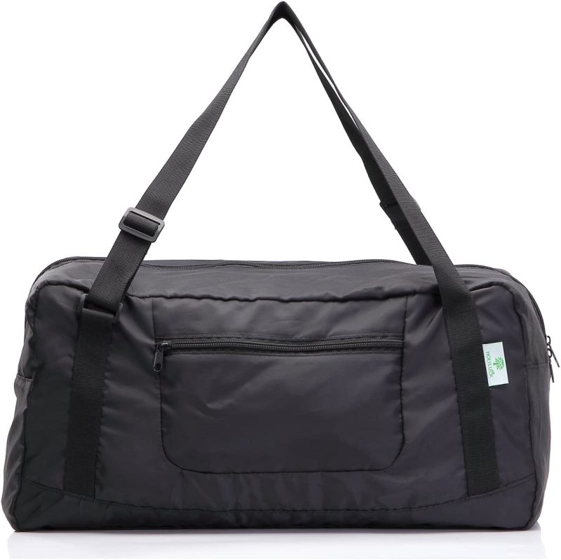 Free shipping HOLYLUCK Foldable Travel Duffel Bag For Women & Men Luggage Great for Gym (black)
