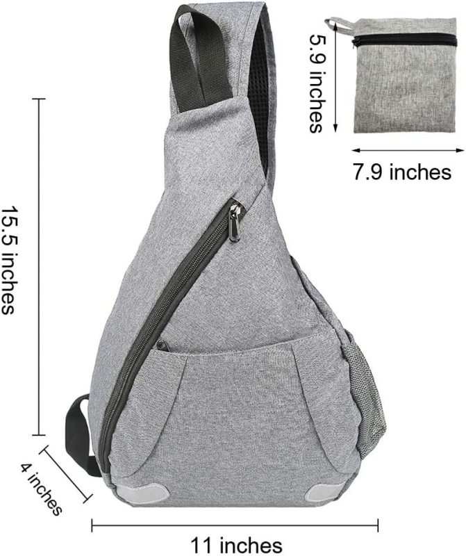 HOLY LUCK Sling Backpack Shoulder Chest Crossbody Bag Triangle Bicycle Camping Hiking Daypack for Men women