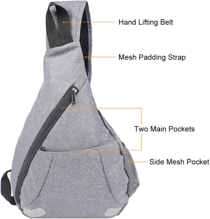 HOLY LUCK Sling Backpack Shoulder Chest Crossbody Bag Triangle Bicycle Camping Hiking Daypack for Men women
