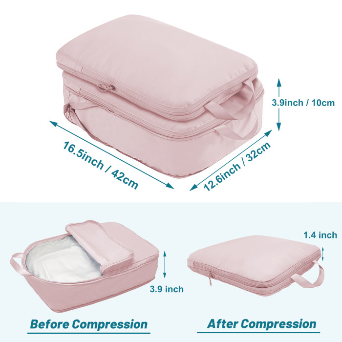 Compression Packing Cubes for Travel, 2 Pack Expandable Storage Bag Luggage Packing Organizers Compression Cubes for Suitcases Backpack