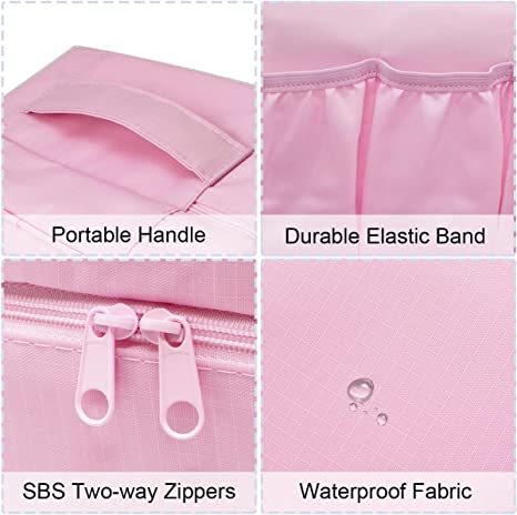 CALACH Travel Underwear Organizer Bag, Bra Bag Double Layer Packing Cube Storage Bag Waterproof Lingerie Socks Bag Cosmetic Bag Toiletry Bag