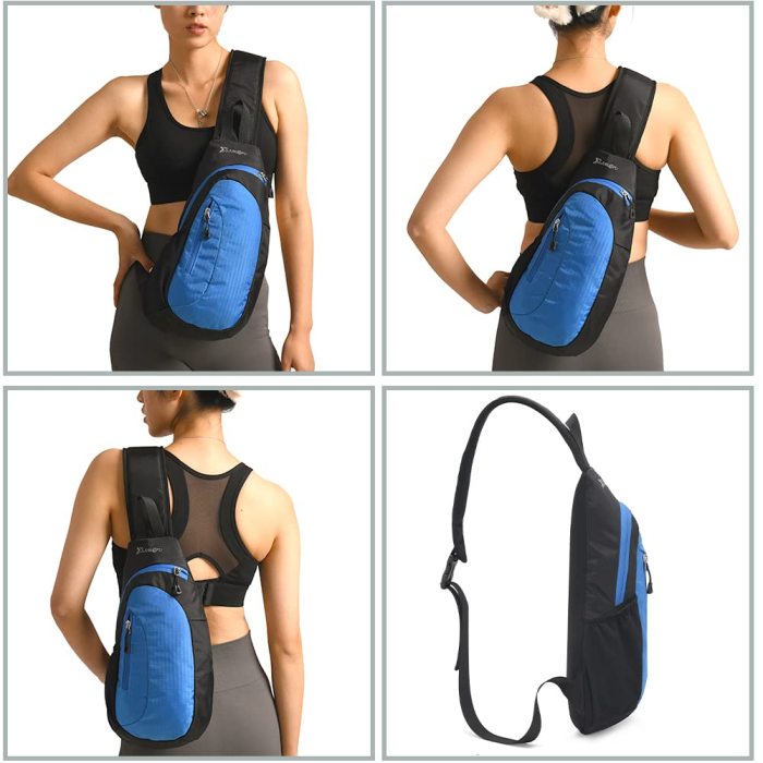 HOLY LUCK Sling Backpack Bag Chest Crossbody Bag Foldable Travel Hiking Daypack for Men Women