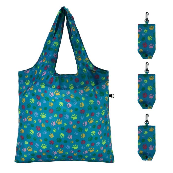 HOLYLUCK Full Printing Rpet Made The Ultimate Grocery Bag Colourful Recycled Bag With Elastic LooPacks of 3 per setp