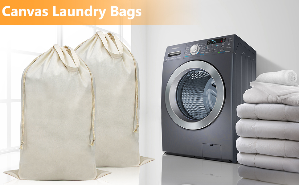 Canvas Laundry Bags Extra Large Heavy Duty - 100% Cotton Laundry Bag with  Straps, Handles and Drawst…See more Canvas Laundry Bags Extra Large Heavy