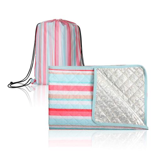 Extra Large Outdoor Picnic Blanket Waterproof Sand Proof Beach Camping Blanket Mat Indoor Family Blanket with Portable Carry Bag for Hiking Grass Travel Yoga Festival 57x79 Pink Green Stripe