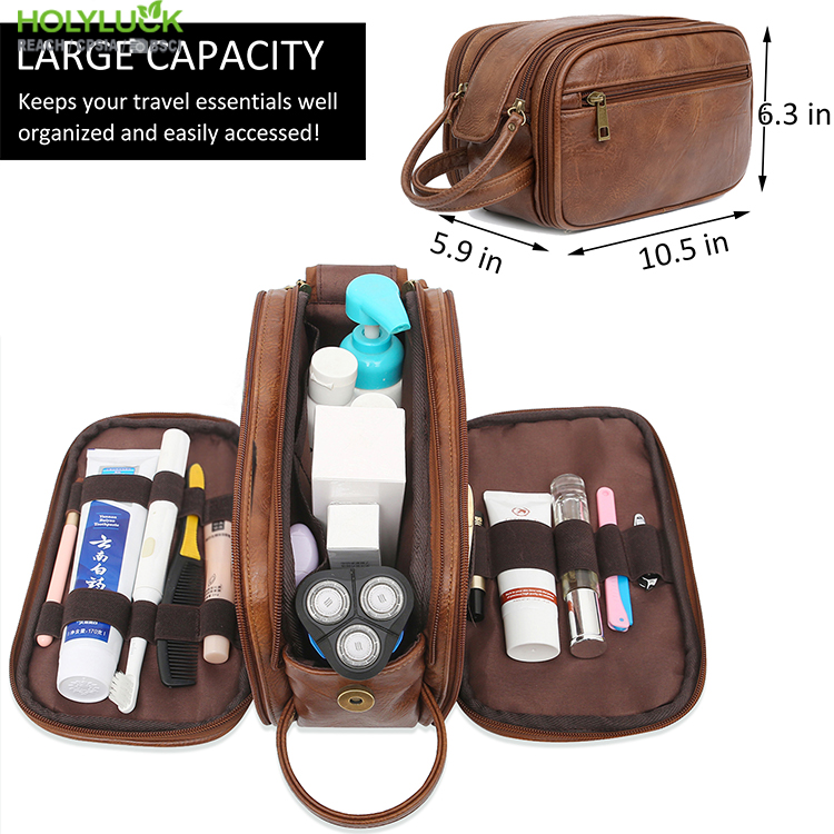 Spencer Waterproof Travel Toiletry Bag for Men & Women - Portable Shaving  Dopp Kit Case Hanging Cosmetic Toiletry Pouch Organizer Black 