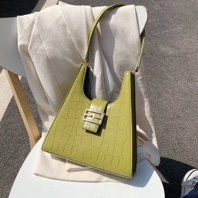 Vintage crocodile lacquered leather handbag soft Shoulder Tote