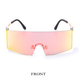 Fashionable large frame goggles gorgeous avant-garde multicolor optional Sunglasses