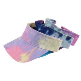 Colorful tie dye empty top hat women's sunscreen hat for spring and summer travel