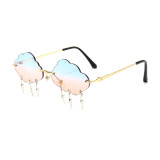 Cloud lightning sunglasses, metal frame, foreign trade personalized Sunglasses