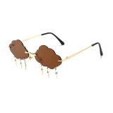 Cloud lightning sunglasses, metal frame, foreign trade personalized Sunglasses