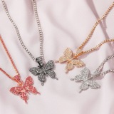 Butterfly Necklace temperament full diamond single layer claw chain