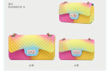 Fashionable and versatile V-shaped chain color jelly bag PVC