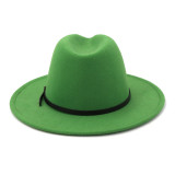 Woolen hat simple felt big cornice hat fashionable flat brim hat