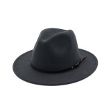 Woolen hat simple felt big cornice hat fashionable flat brim hat