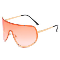 Conjoined Sunglasses female personality rivet ocean film Sunglasses cross border glasses