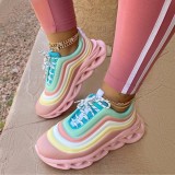 Color matching casual shoes lace up