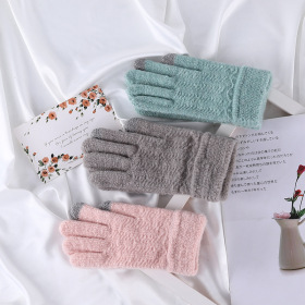 Thick Plush knitted gloves