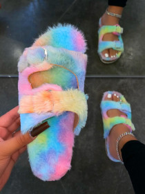 Candy color casual flat heel flip flops