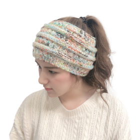 Plush, wool headband, knitting, color, horsetail, hair band, pullover cap