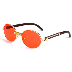 Diamond, flat lens, box, metal, personality, glasses, sunglasses