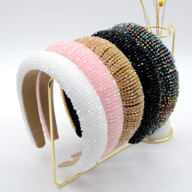 Fashion, temperament, solid color, Crystal Headband, sponge