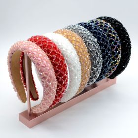 Baroque, wide edge, diamond headband, sponge, crystal headband