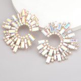 Alloy, inlaid diamond, water drill, glass drill, earrings