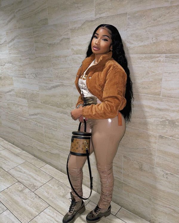 leather stacked pants