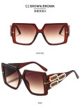 Big hinge, T-shape, sunglasses, inlaid diamond, fashion, versatile, glasses