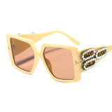 Big hinge, T-shape, sunglasses, inlaid diamond, fashion, versatile, glasses