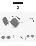 Fashion, frameless, trimming, sunglasses, diamond, glasses