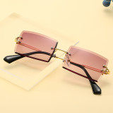 Frameless, trimming, square, sunglasses, fashion, small glasses, sunglasses
