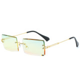 Frameless, trimming, square, sunglasses, fashion, small glasses, sunglasses