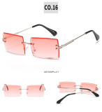 Frameless, trimming, square, sunglasses, fashion, small glasses, sunglasses