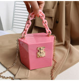 PVC, candy color, dinner, box, bag, mini, portable, chain, shoulder bag