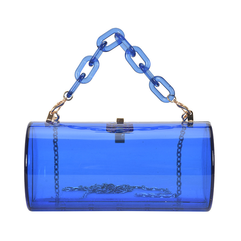  Womens Transparent Plastic Gold Handbag Clear Acrylic Purse  Mini Jelly Bag (Blue) : Clothing, Shoes & Jewelry