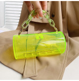 Cylinder box, small bag, acrylic, transparent, chain, Messenger, jelly bag