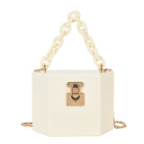 PVC, candy color, dinner, box, bag, mini, portable, chain, shoulder bag