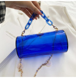 Cylinder box, small bag, acrylic, transparent, chain, Messenger, jelly bag