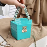 PVC, candy color, dinner, box, bag, mini, portable, chain, shoulder bag