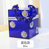 Small daisy, acrylic, chain, box bag, transparent bag, cosmetic bag, cross, vacation bag