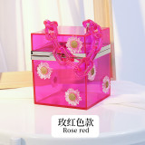 Small daisy, acrylic, chain, box bag, transparent bag, cosmetic bag, cross, vacation bag