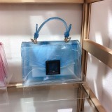 Jelly bag, transparent, PVC bag, gradient color, small square bag, handbag, one shoulder, diagonal span